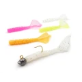 Grub Mustad Aji Micro Vierme Hila Clear Rainbow Glitter 4.3cm 12+1buc