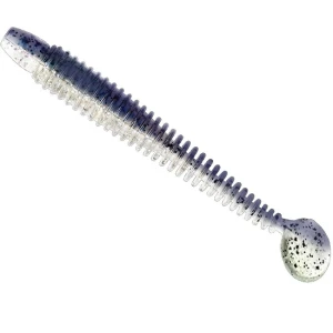 Twister Lunker City Swimming Ribster 4” Grub, 211 Blue Halo, 10cm, 10buc/blister