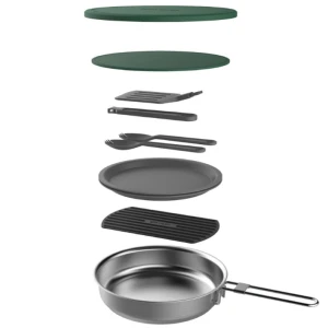 Set Gatit Camping STANLEY The All-In-One Fry Pan Set 0.94L / 32oz, Stainless Steel